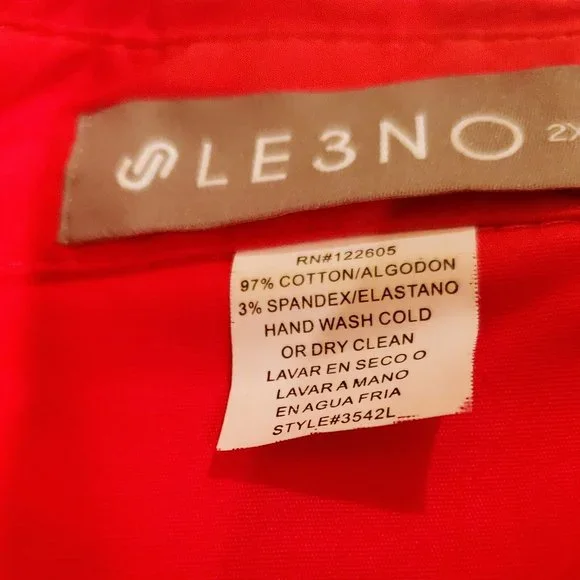 NWOT Red Button Down Blouse with Stretch - Picture 3 of 5